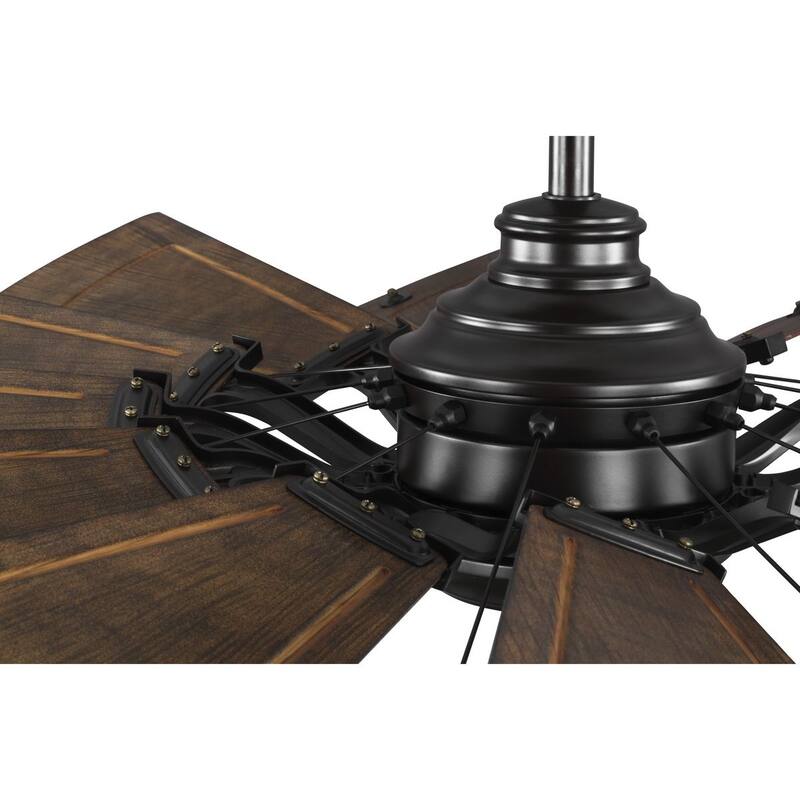 Springer II Collection 60-in Twelve-Blade Architectural Bronze Modern Farmhouse Windmill Ceiling Fan - 60 in x 60 in x 16.26 in