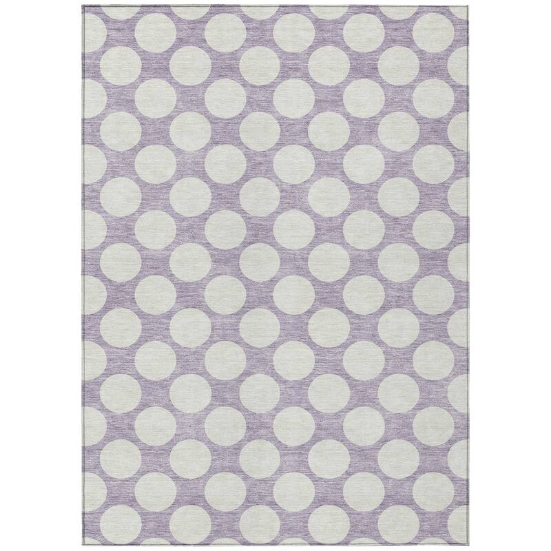 Machine Washable Indoor/ Outdoor Chantille Modern Dots Rug