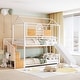 preview thumbnail 3 of 9, Metal Bunk Bed Twin Over Twin, Floor Bunk Bed/ Kids House Bunk Bed with Slide, Ladder and Shelf, Bunk Beds for Girls Boys, White