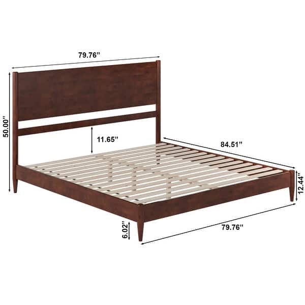 dimension image slide 1 of 15, Pasadena Solid Wood Low Profile Platform Bed