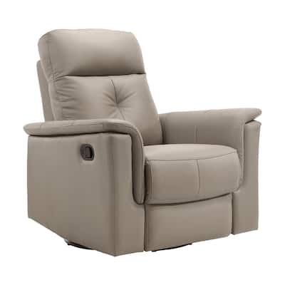 Briz Manual Swivel Recliner Chair, Top Grain Leather Latte Brown