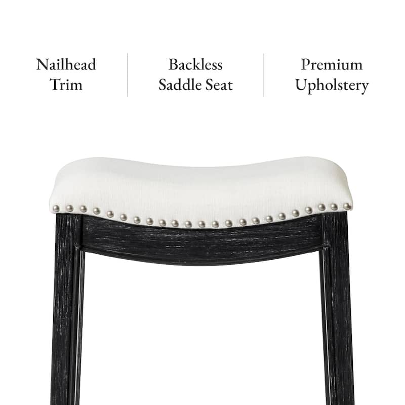 Maven Lane 31" Adrien Saddle Kitchen Bar Height Stool - N/A