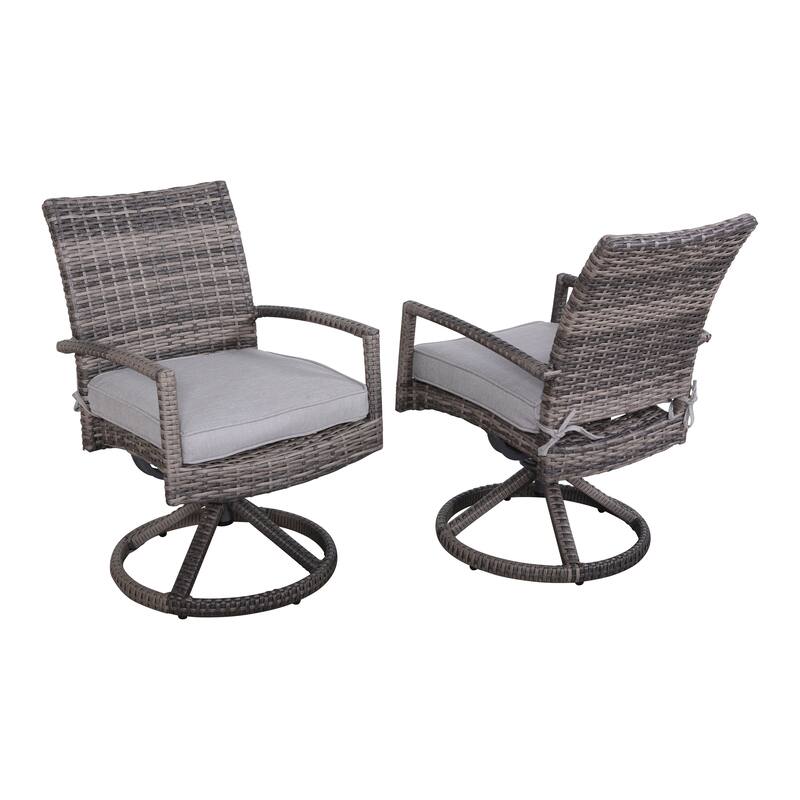 LSI Swivel Rocker Chairs 2 Piece Set With Cushions