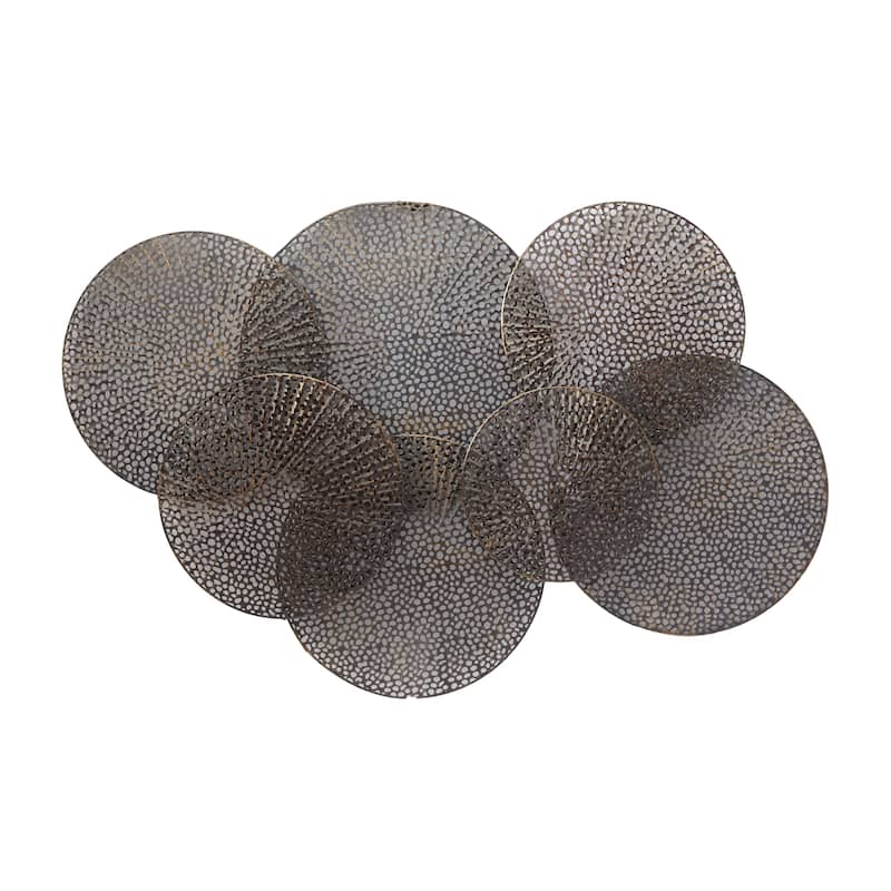 Metal Plate Overlapping Perforated Wall Decor - Black - Roche River Decor