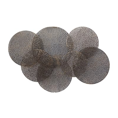 Metal Plate Overlapping Perforated Wall Decor - Black - Roche River Decor