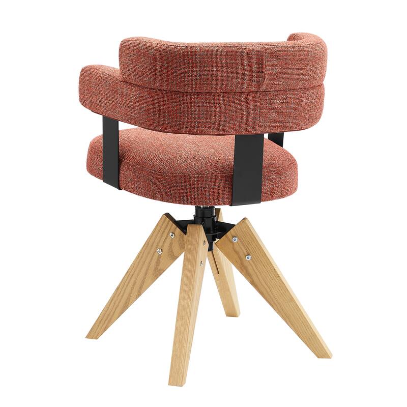 Art Leon Modern Wood and Upholstered Swivel Chair