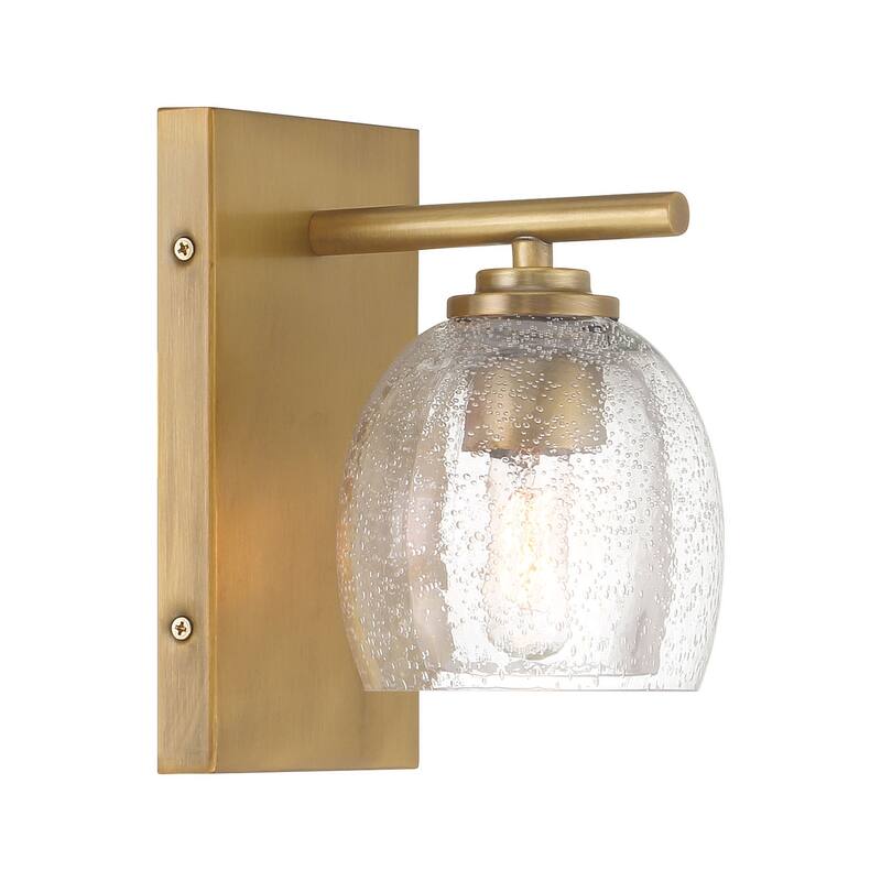 Minka Lavery 2721 Glint 8" Tall Bathroom Sconce with Seedy Glass
