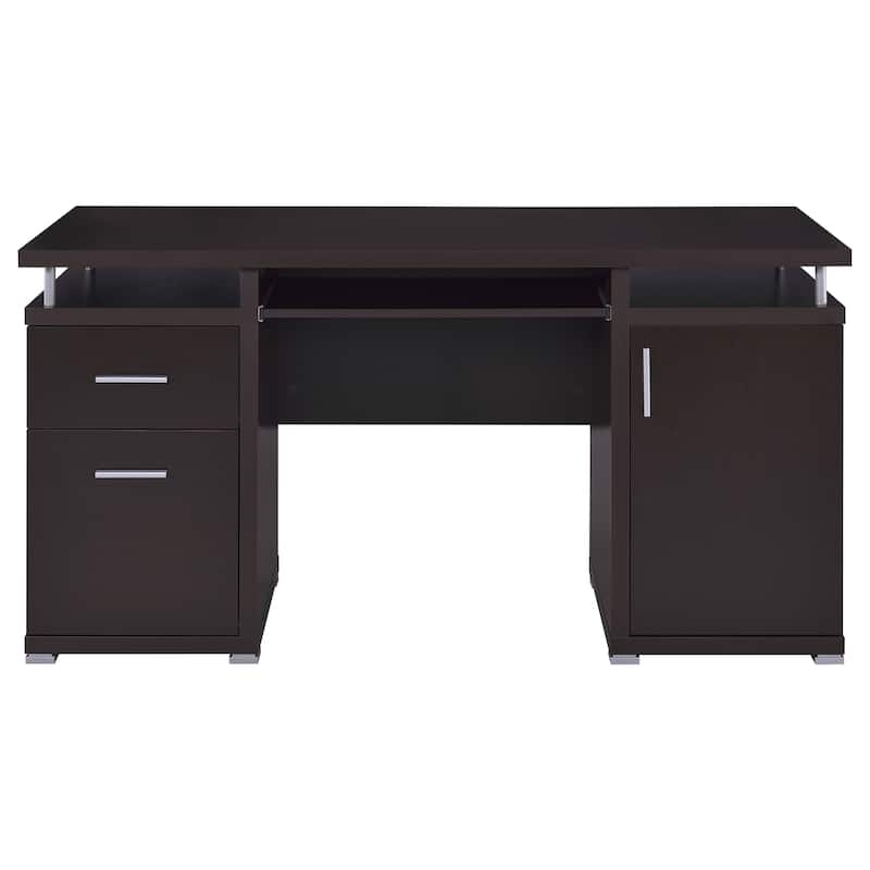GDFStudio - Rochelle 2-Drawer Office Computer Desk with Storage Drawer, Door Cabinet