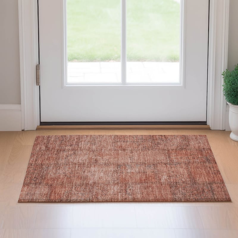 Premium Washable Super Soft Viintage Traditional Mayfield Rug - Salmon - 1' 8" x 2' 6" - Rectangle