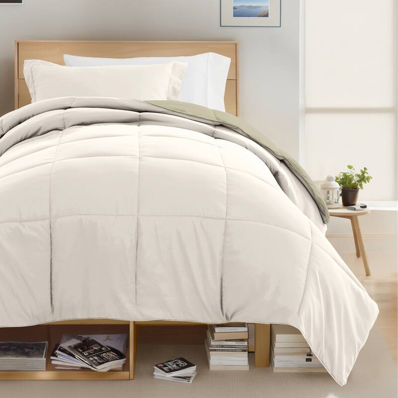 8pc Twin XL Solid Dorm Bedding Bundle