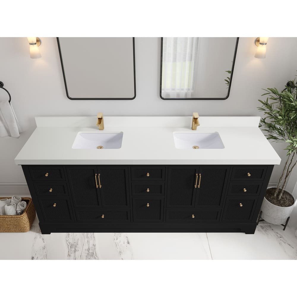 Willow Collections 84 in. W x 22 in. D Alys Double Bowl Sink Bathroom Vanity with Countertop
