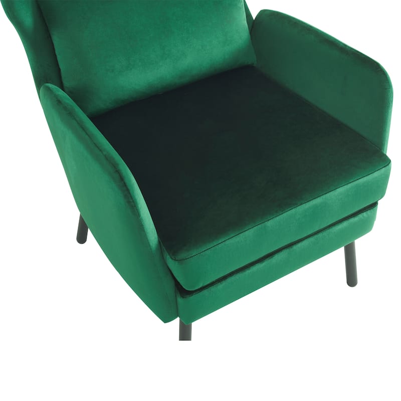 Stylish Wing Back Velvet Accent Chair by Christopher Knight Home