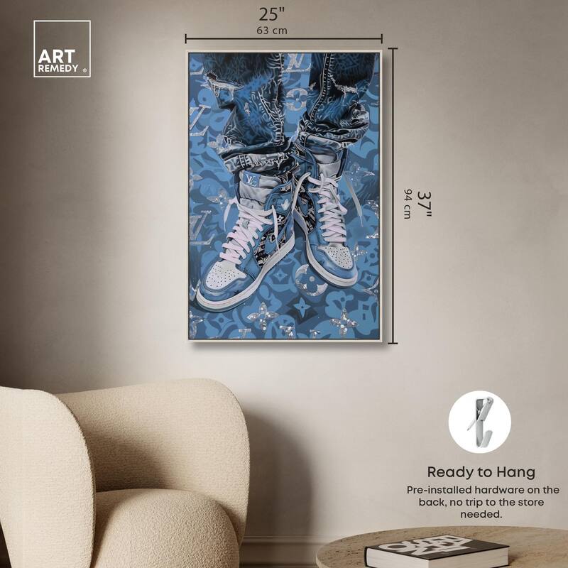 Blue Dreams Sneakers Canvas by Art Remedy