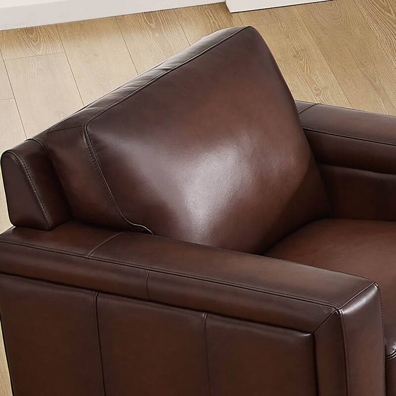 Hydeline Alice Top Grain Leather Armchair With Feather, Memory Foam and Springs