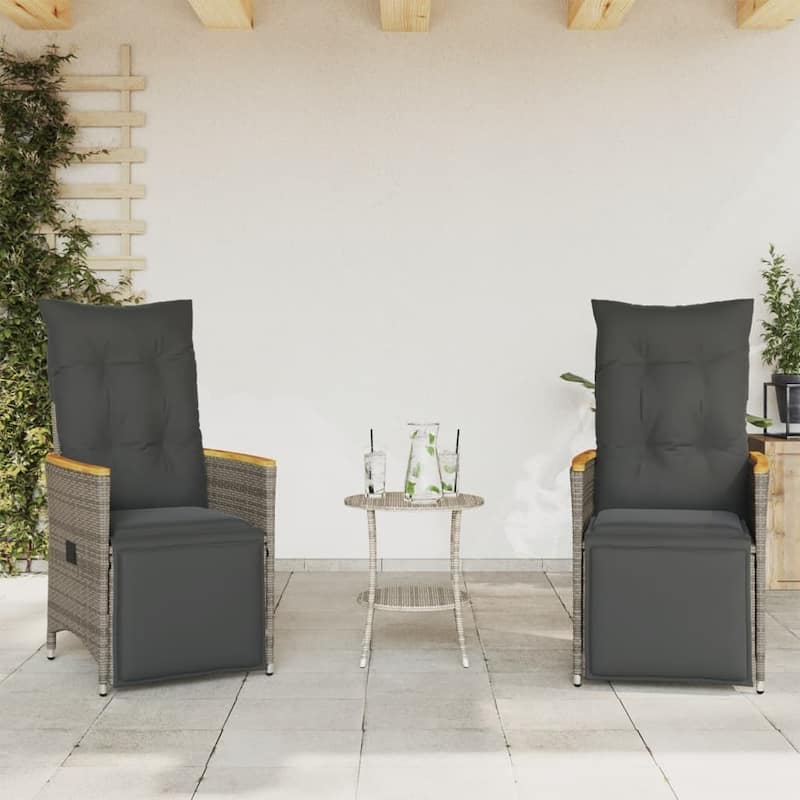 vidaXL Bistro Set Beige/Black/Brown/Grey - 23.2 x 22.0 x 36.2