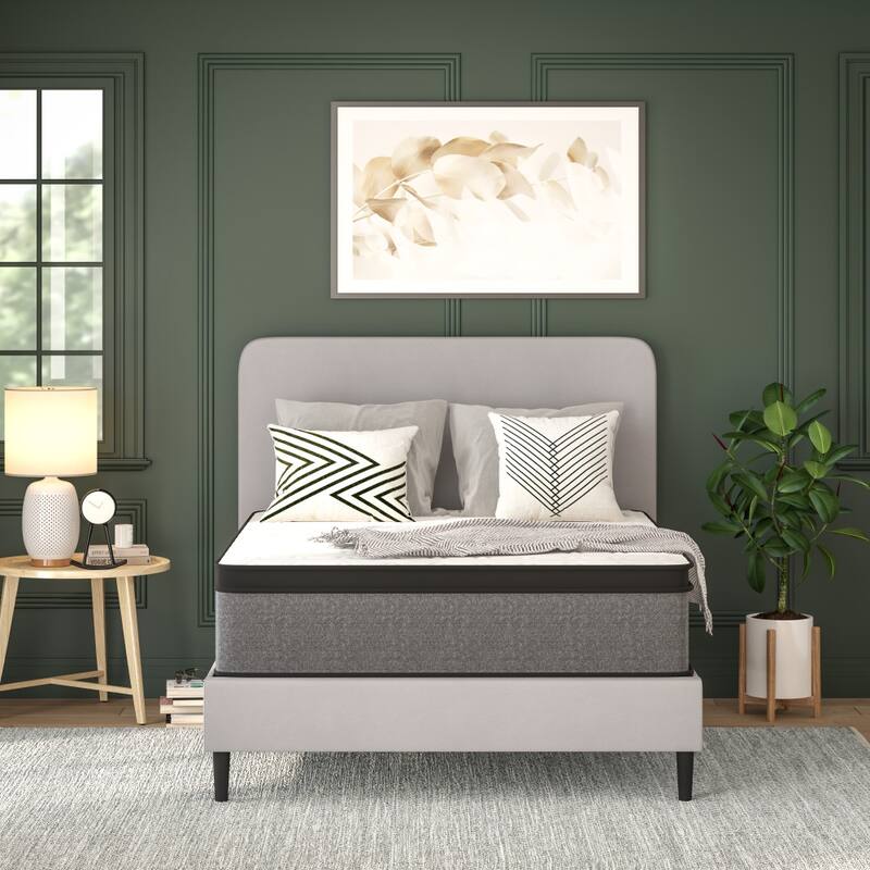 Pocket Spring Hybrid Pressure Relief Euro Pillow Top Mattress in a Box