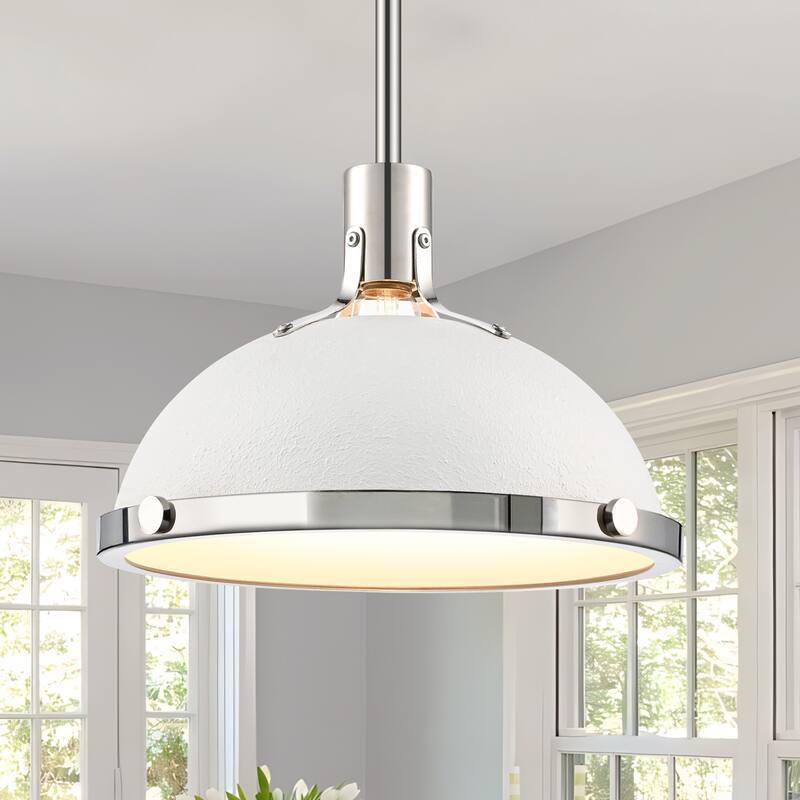 3-Light Farmhouse 3-Light Dome Chandelier Metal Pendant Light - Large Dome Pendant