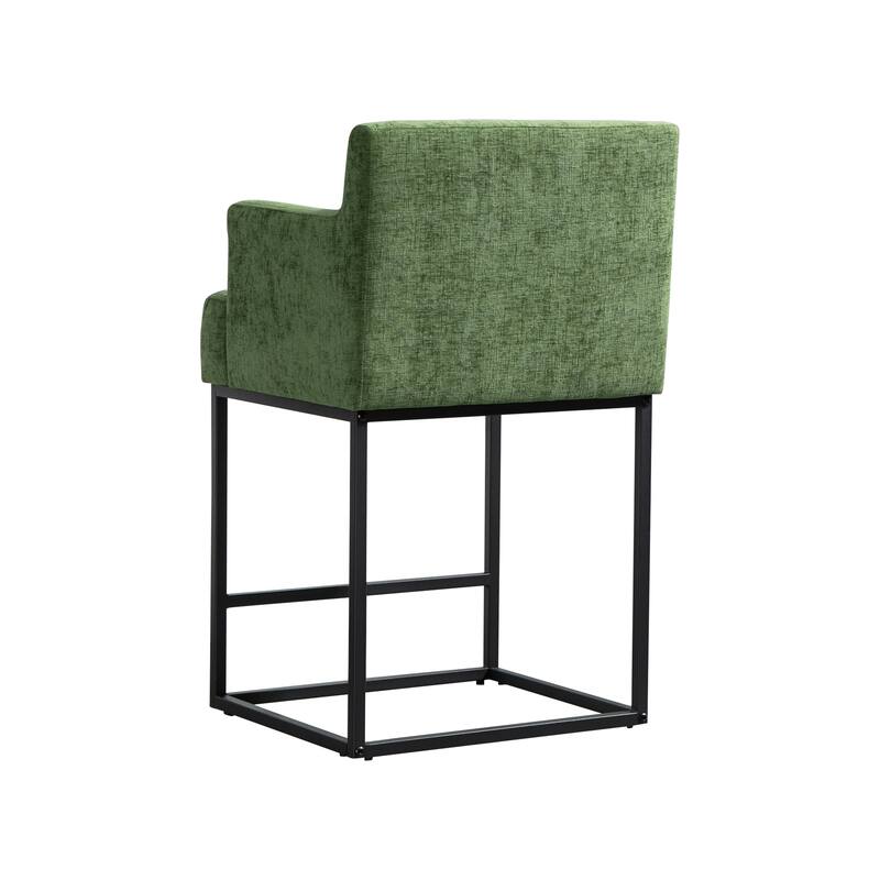 House Hold Counter Height Bar Stools Set of 2,Modern Square PU Bar Stool