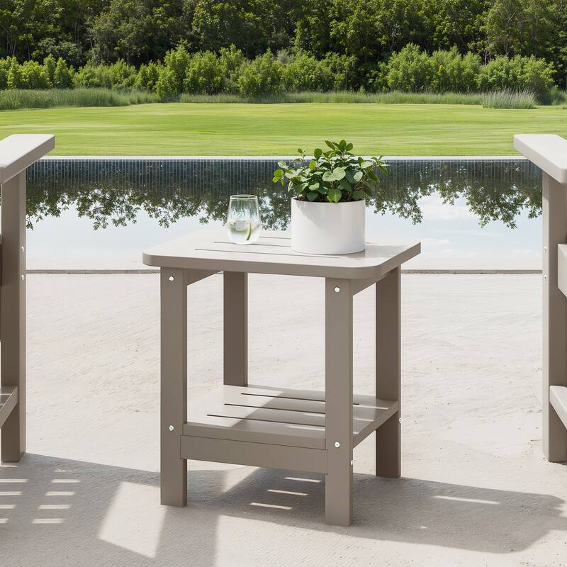 Brighton Outdoor Poly Two Shelf Side Table