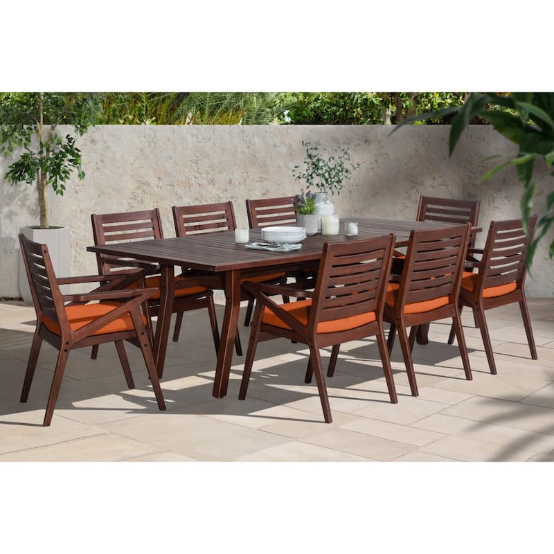 Vaughn 9 Piece Sunbrella Outdoor Patio Dining Set