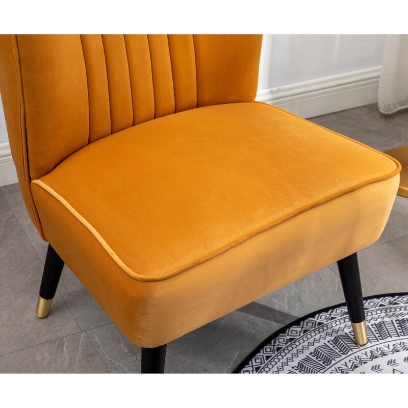 Upholstered Chair Gold Side Chair Lobby Chair Leisure Chair Armless Chair Corner Chair for Living Room
