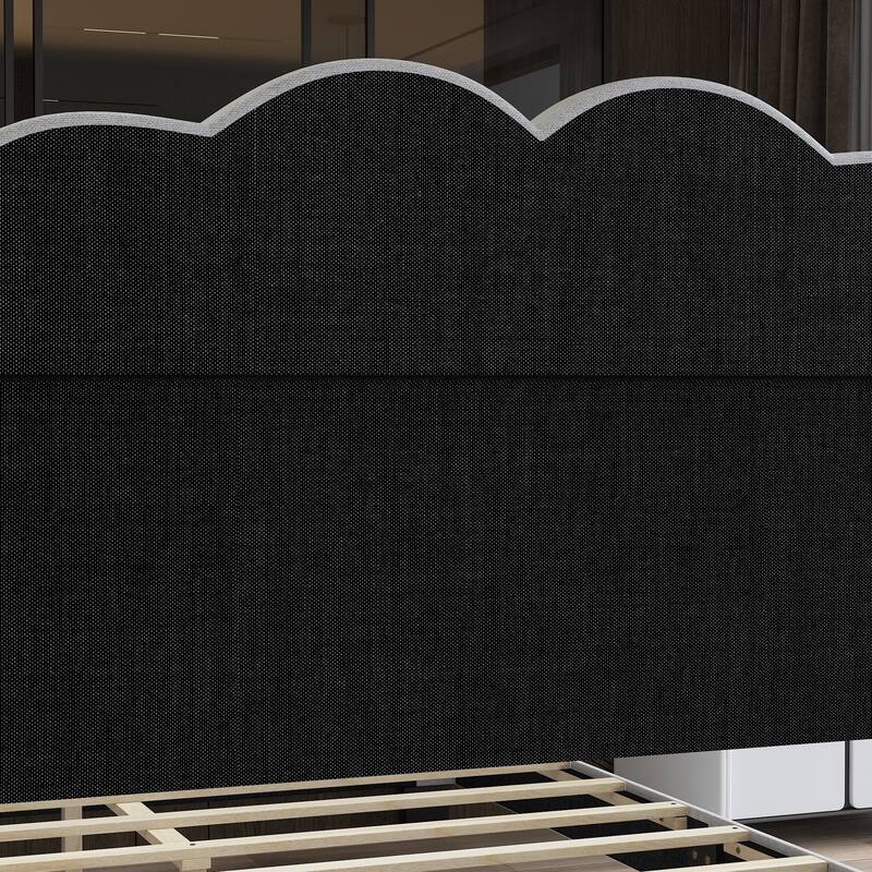 TB117 - Certified Queen Upholstered Bedroom Bed, Polyester Upholstered, Safe & Durable
