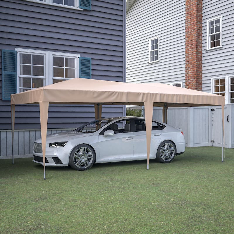 10 ft. x 20 ft. Pop Up Canopy Outdoor Portable Party Wedding Tent with 6 Removable Sidewalls and Carry Bag + 6pcs Weight Bag