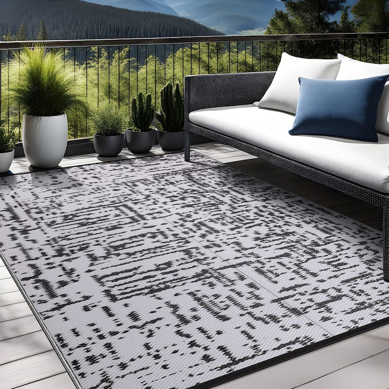 Beverly Rug Reversible Mats Plastic Outdoor Rug for Camping, Patio, Backyard, RV, Picnic, Deck