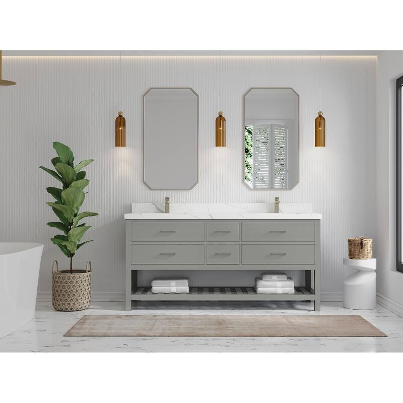 Willow Collections 72 in. W x 22 in. D Parker Double Sink Bathroom Vanity with Countertop
