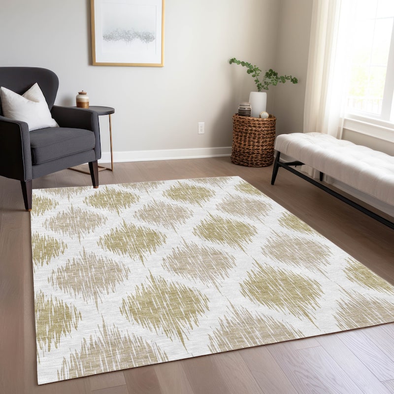 Machine Washable Indoor/ Outdoor Chantille Contemporary Geo Rug