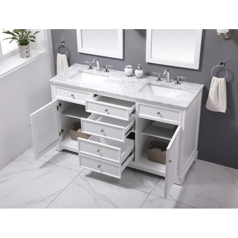 Contemporary 60" Double Bathroom Vanity Set