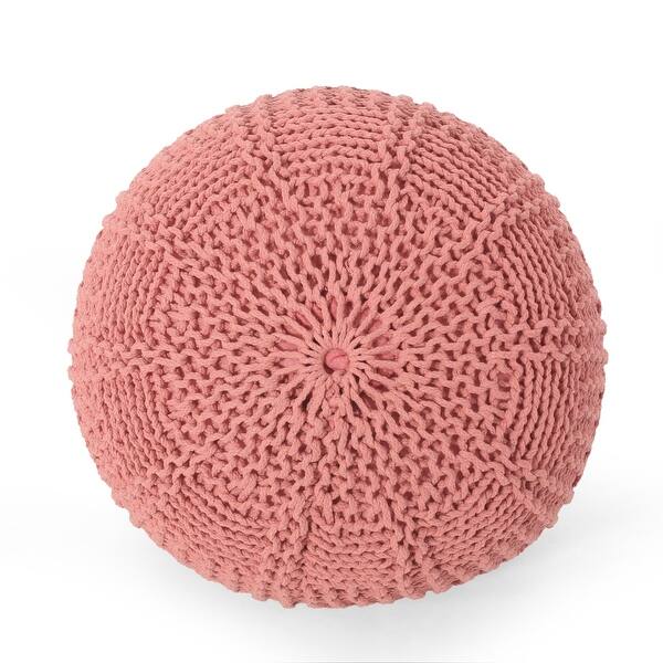 Hortense Indoor Cotton Knitted Round Pouf by Christopher Knight Home On Sale 32389591 Christopher Knight Home Austin Knitted Cotton Pouf in Beige_並行輸入品