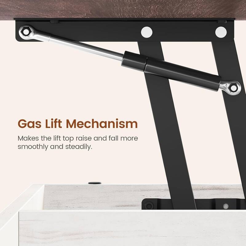 Lift Top Coffee Table Open Storage Shelf & Hidden Classified Storage