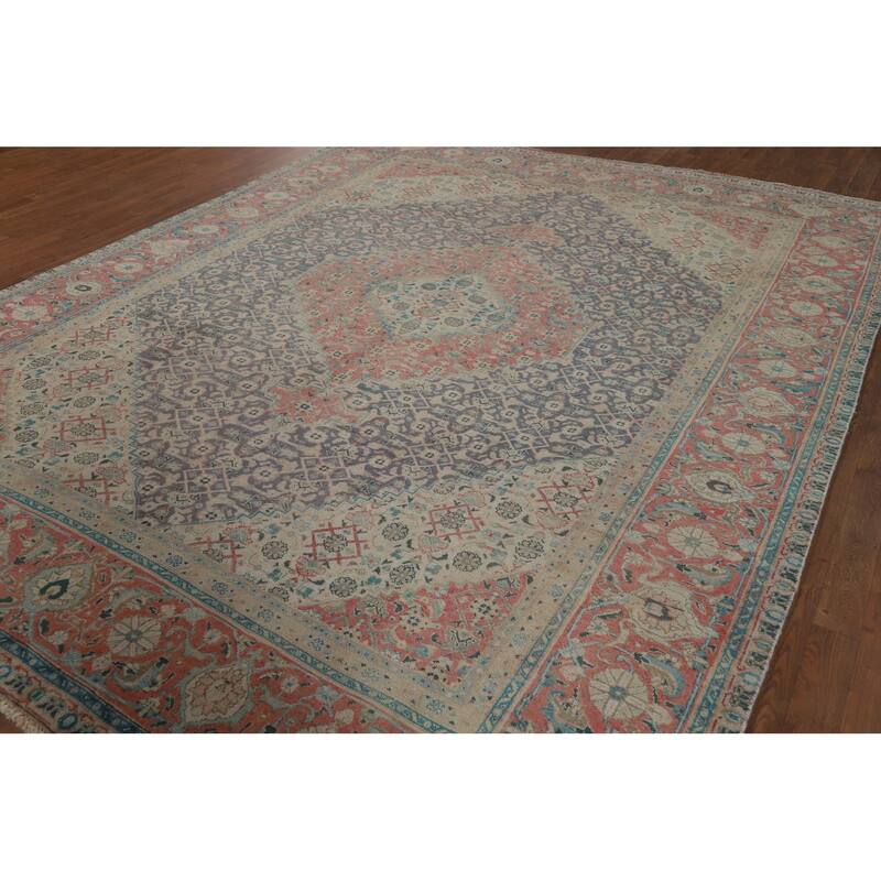 Tabriz Persian Vintage Area Rug Handmade Wool Carpet - 8'5" x 10'10"