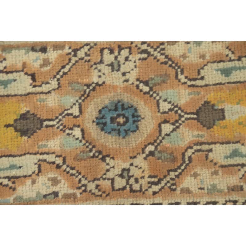 Hand Knotted Oriental 100% Wool Carpet Traditional All-Over Yellow & Gold Tabriz Area Rug - 9' 9'' X 6' 9''