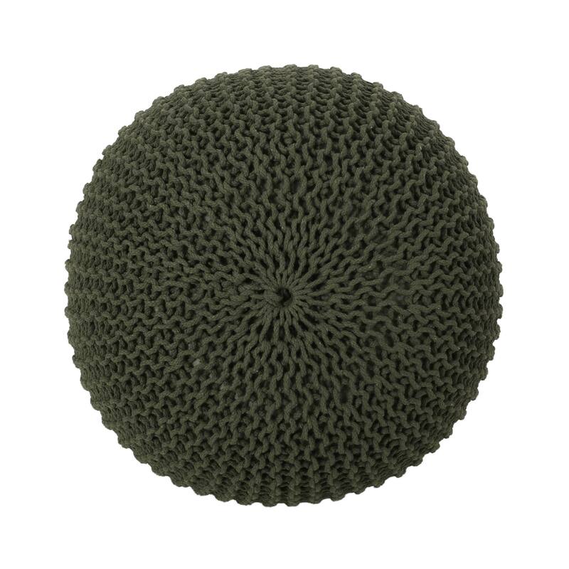 Abena Knitted Cotton Pouf by Christopher Knight Home