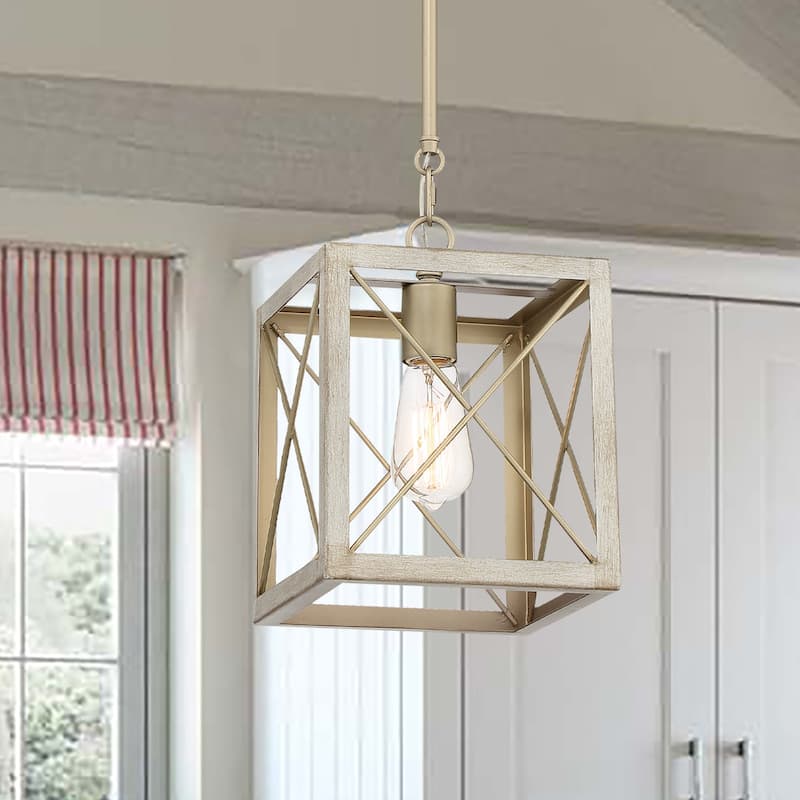 Kiro 1-light Modern Farmhouse Rectangle Pendant Light with UL Certified