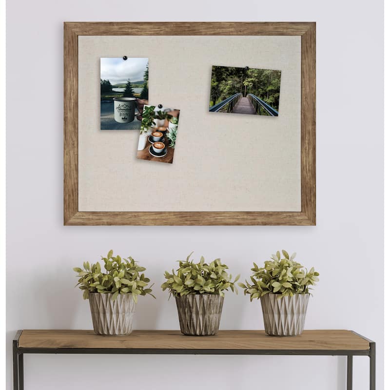 DesignOvation Beatrice Framed Linen Fabric Pinboard