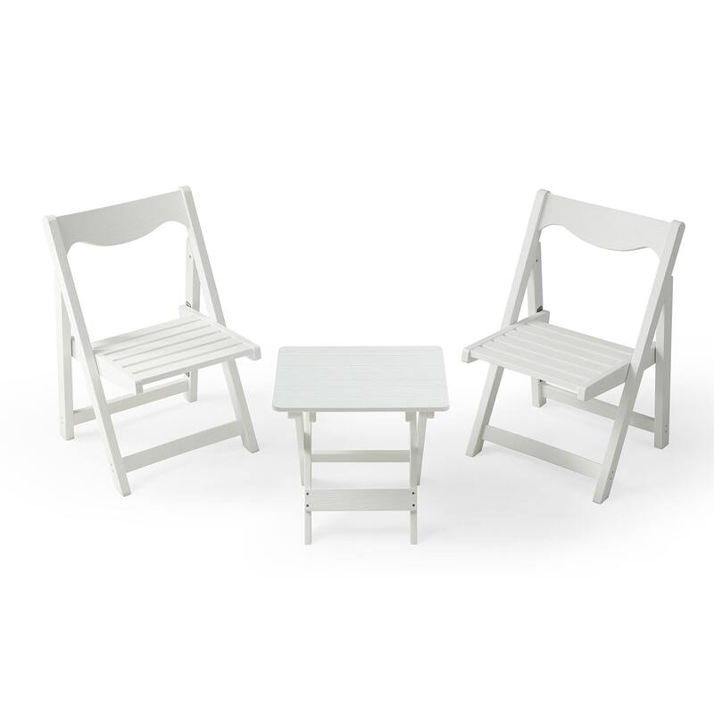 Outdoor Foldable Table Chairs Set (2 Chairs & Table), Set of 3
