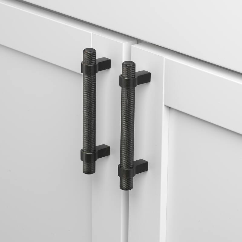 3 in Screw Center Solid Steel Bar Pull Cabinet Handle Pull (Pack of 10) - Matte Black