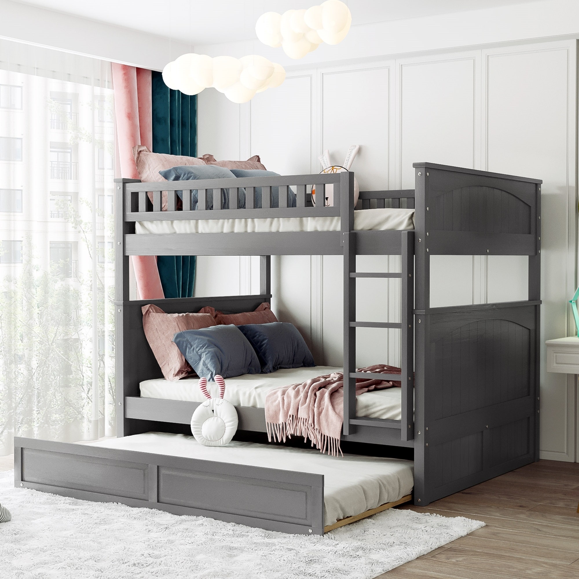 Full over full clearance detachable bunk beds