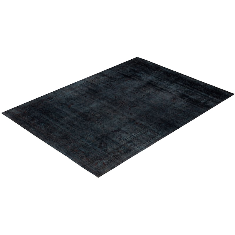 Overdyed One-of-a-Kind Hand-Knotted Area Rug - Black - 10' 1" x 13' 6"