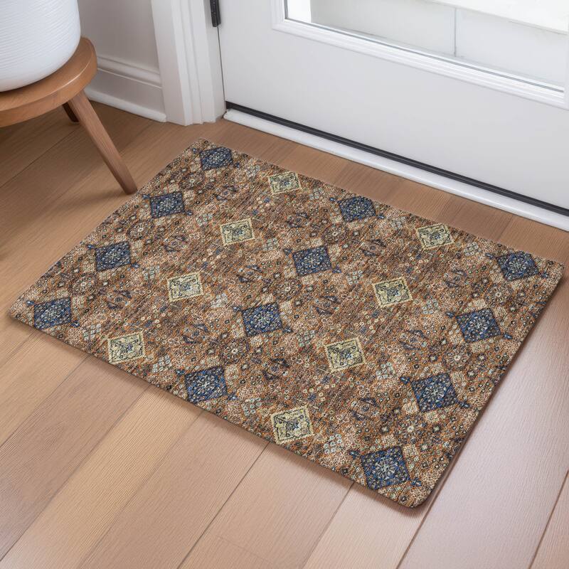 Machine Washable Indoor/ Outdoor Global Flory Chantille Rug