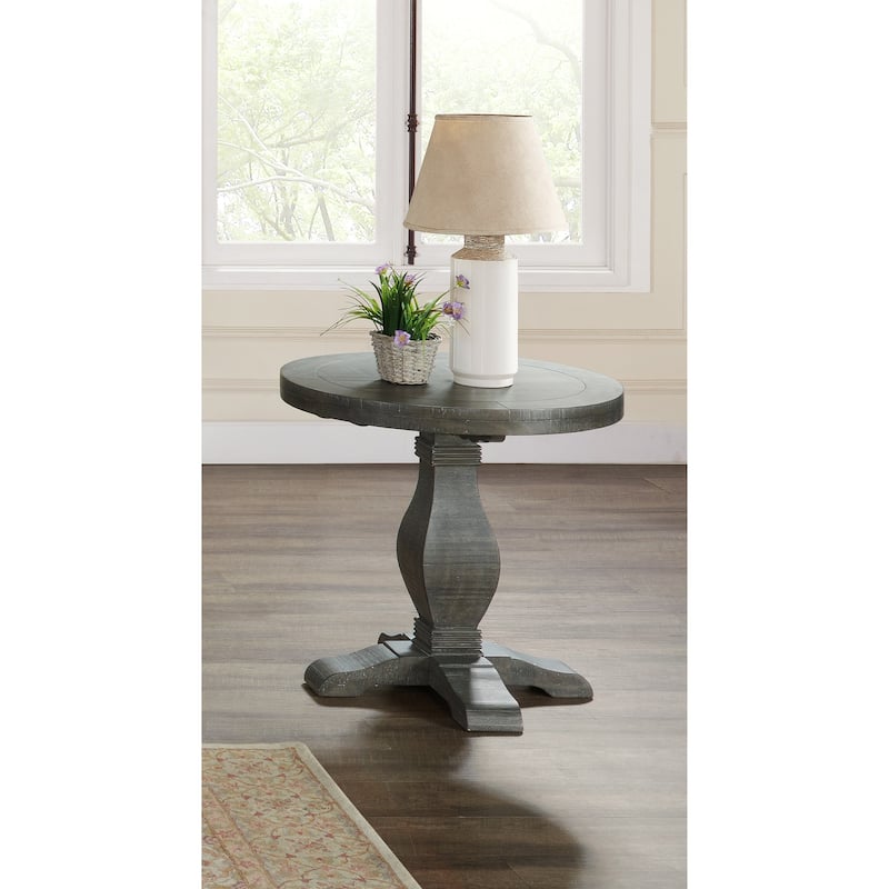 Napa 26" Wide Solid Wood Round Pedestal End Table