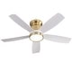 preview thumbnail 19 of 27, Sofucor 42'' Gold Flush Mount Ceiling Fan Lights Kit with Remote Quiet Reversible DC - 42