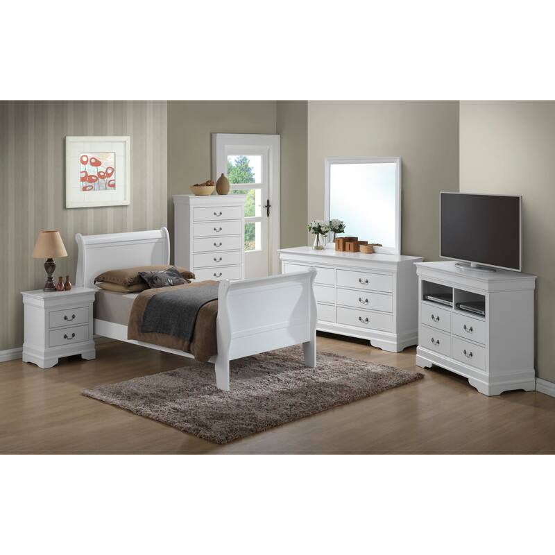 Charming White Twin Bed with Durable Frame and Refined Silhouette
