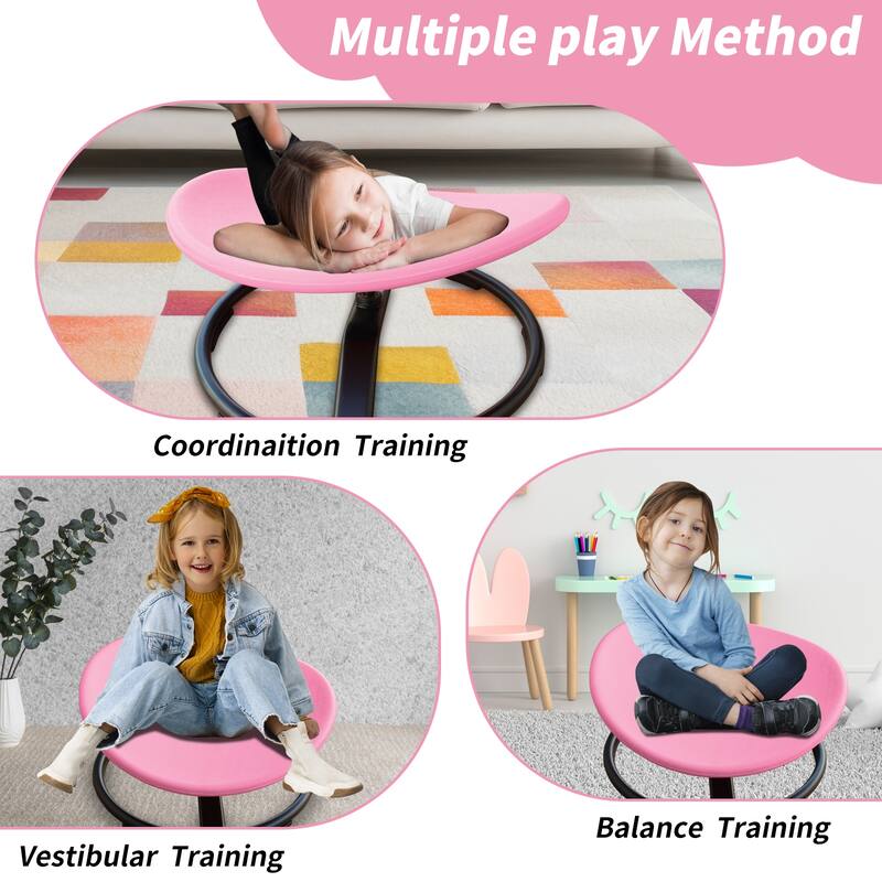 KIds Sensory Swivel Chair For Children With Autism, Sensory Toys For Children With ADHD, Training Body Coordination, Pink