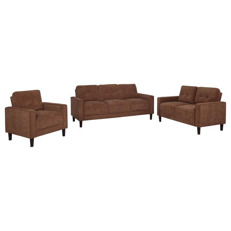 Bowen II Fabric Upholstered Track Arm Sofa Set - 3-piece - Rust