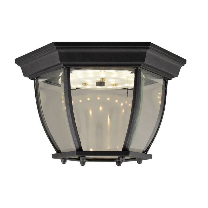 Design House Canterbury 10-13/16" Wide Integrated LED Outdoor Flush - Black