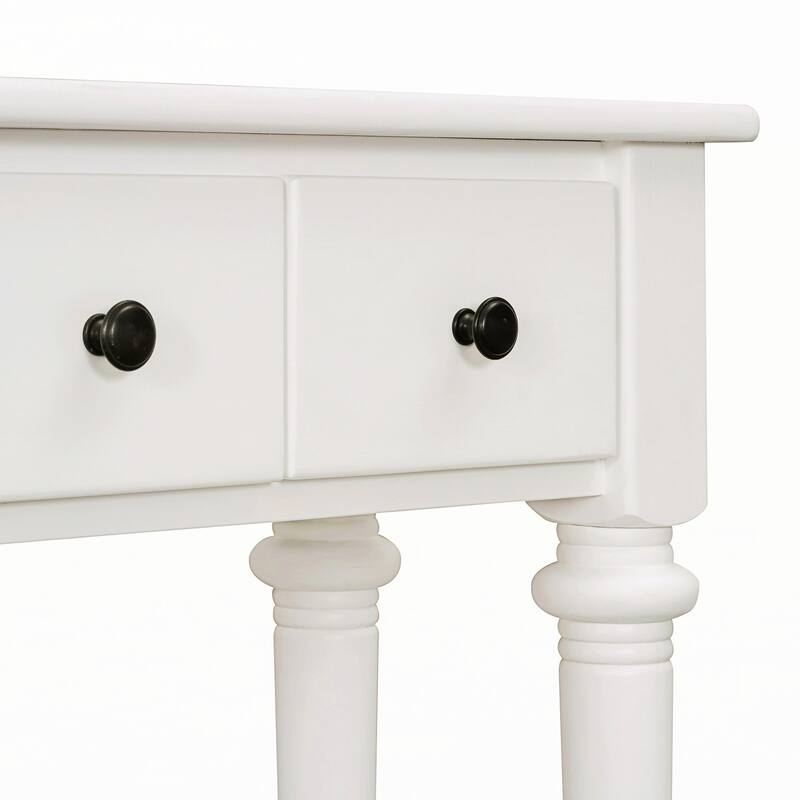 Entryway Table with 4 Drawers(White)